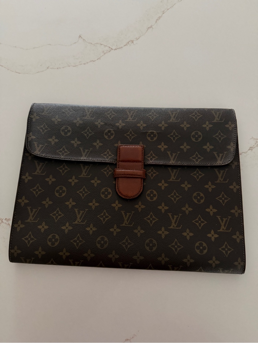 Louis Vuitton Monogram Canvas labtop Document Pouch in Brown and Tan